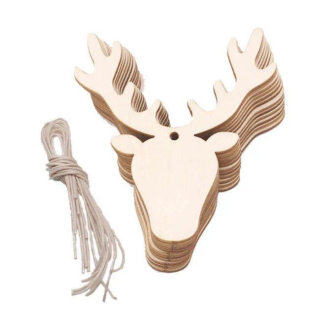 laser cut wood elk pieces natural wood shapes art craft for DIY christmas angel wooden tag