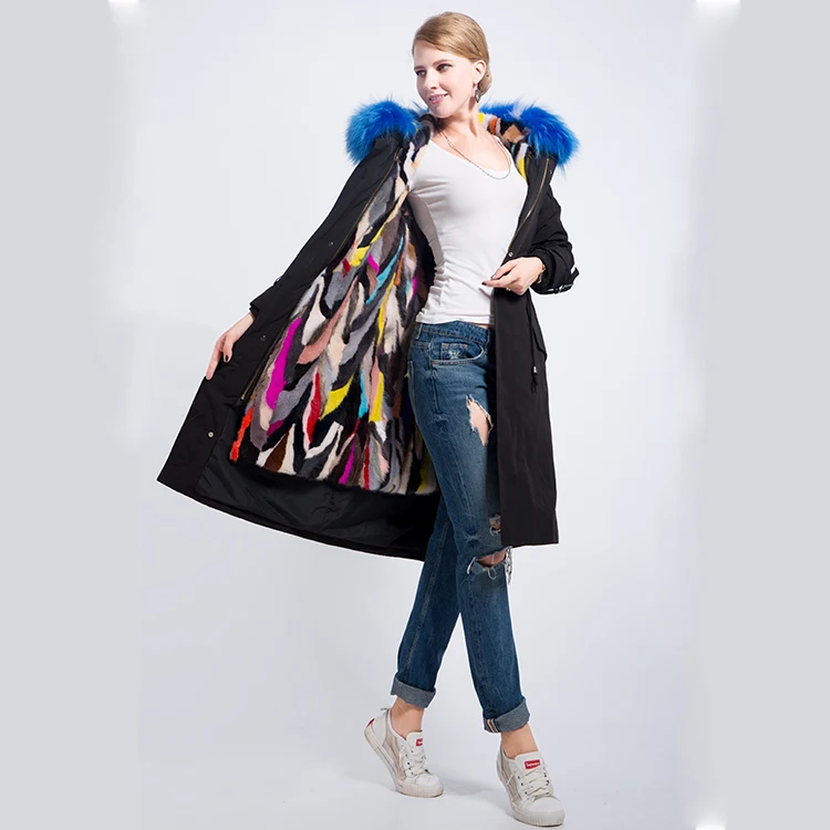 Wide Varieties Genuine Real Mink Fur Coats Womens Long Warm Winter Fur Mink Coats in Shanghai Fur Parka