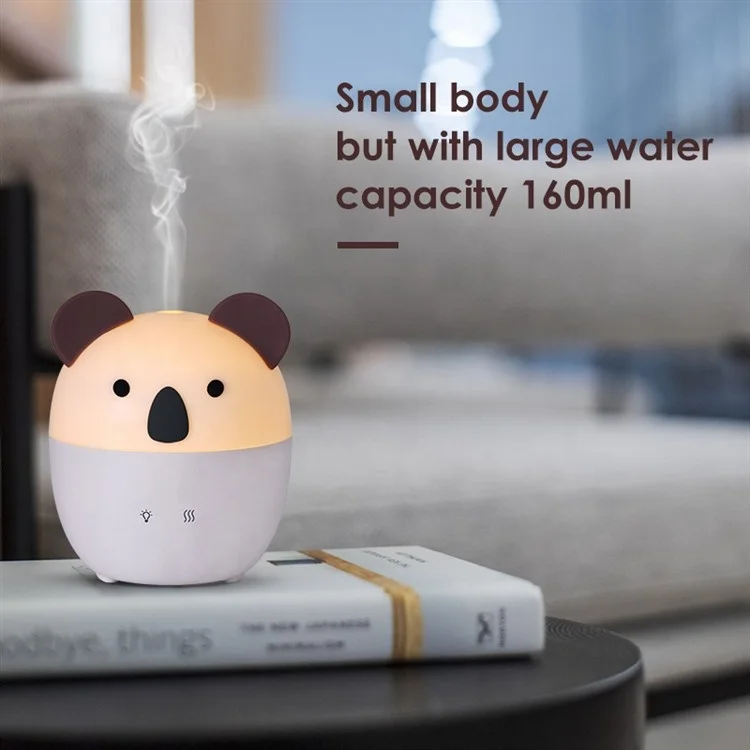 Custom Electric Mini Small koala Smart Ultrasonic Atomizer animal led night light Essential Oil Humidifier Aroma Diffuser