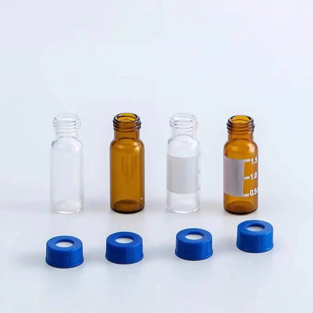 9-425  chromatography black cap and rubber septa  customized  9mm hplc vial