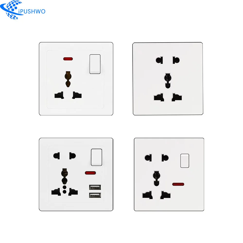 Italian WiFi Compatible 4-way 3-way Dimmer Wall Switch Socket Square Voltage 250v 10A Home Zigbee French TV PC EU Italian
