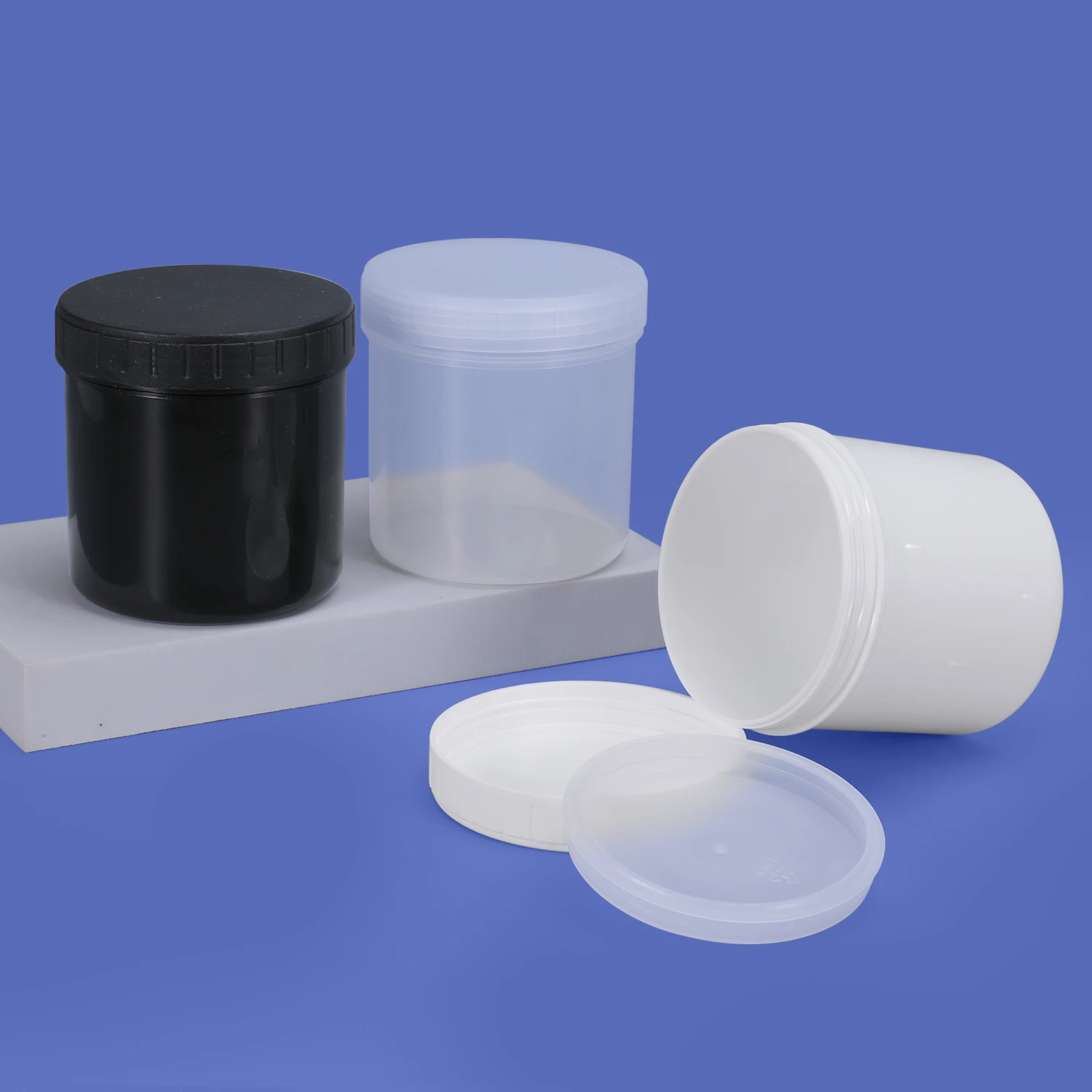 300 ml 400 ml 500 ml White Containers Plastic Jar With Screw Tops and Inner Security Seal