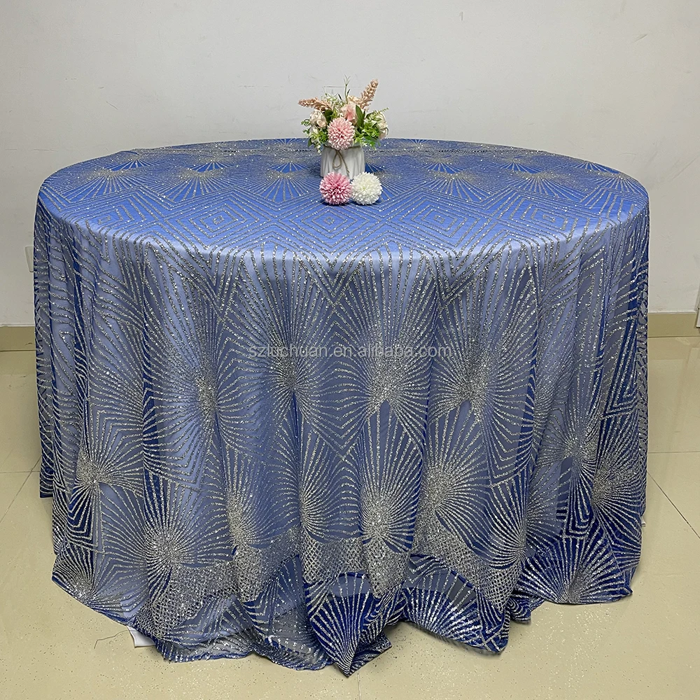 Gold Table Cloths Round Wedding Sequins Cheap Table Cloth Party Tablecloths Round 120 inch Wedding