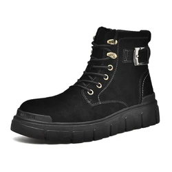 Cheap wholesale price brown leather no lace work boots slip on safety boots with side elastic