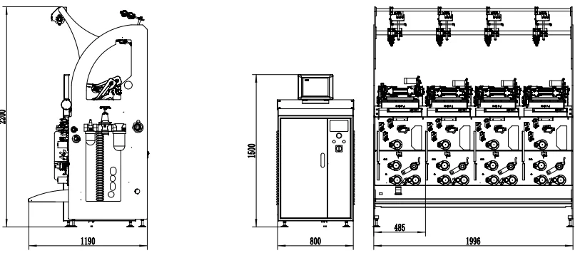 KC215B air covering yarn coil winder high efficiency winding machine for spandex