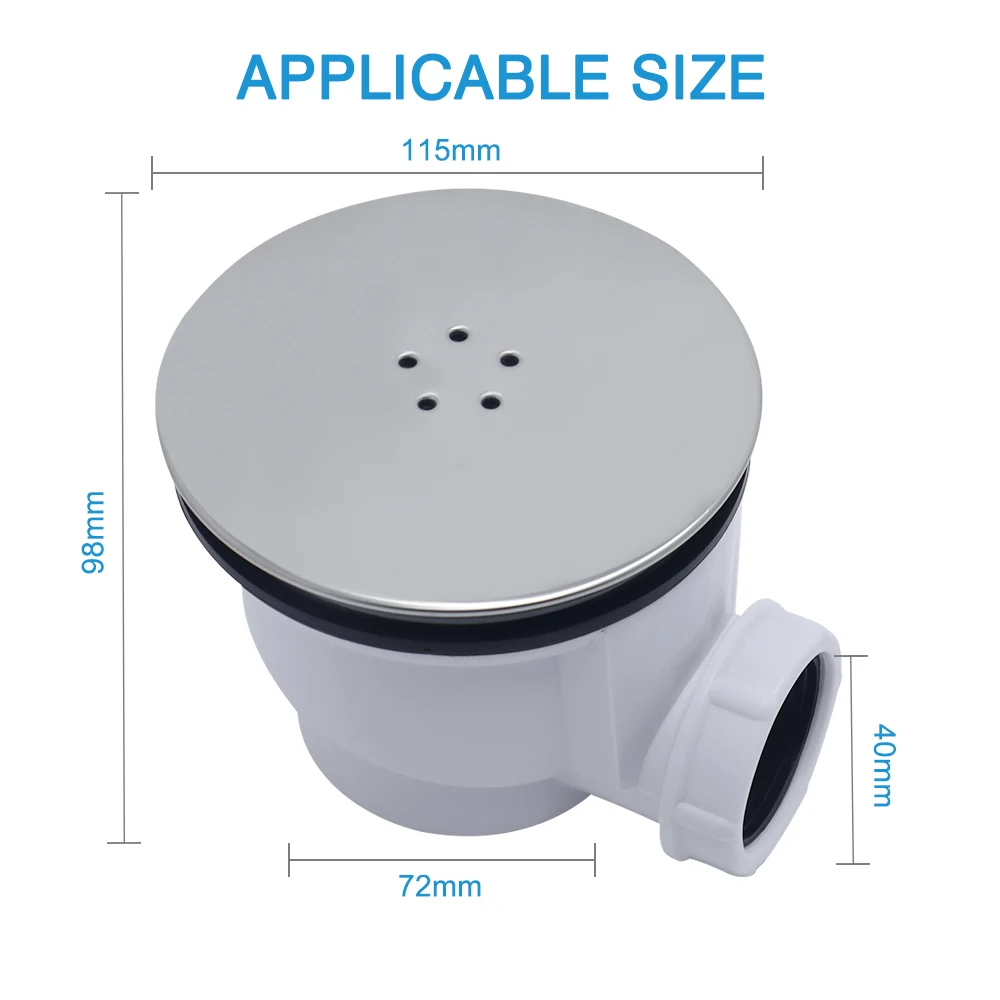 GUIDA 718038 High Quality Factory Supply PP Main Body 90mm Hole Size Fast Flow Shower Waste Drain with SS304 Coated ABS Cover