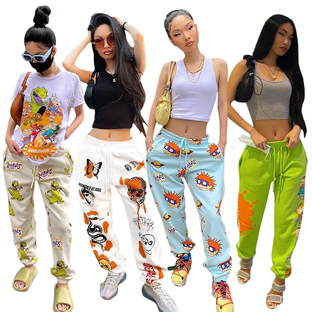 2022 Outdoor Cargo Yoga Pant Plus Size Women Trouser Lady Fashion Casual Print Trouser Sport Track Pant Sexy Stacked Sweat Pants