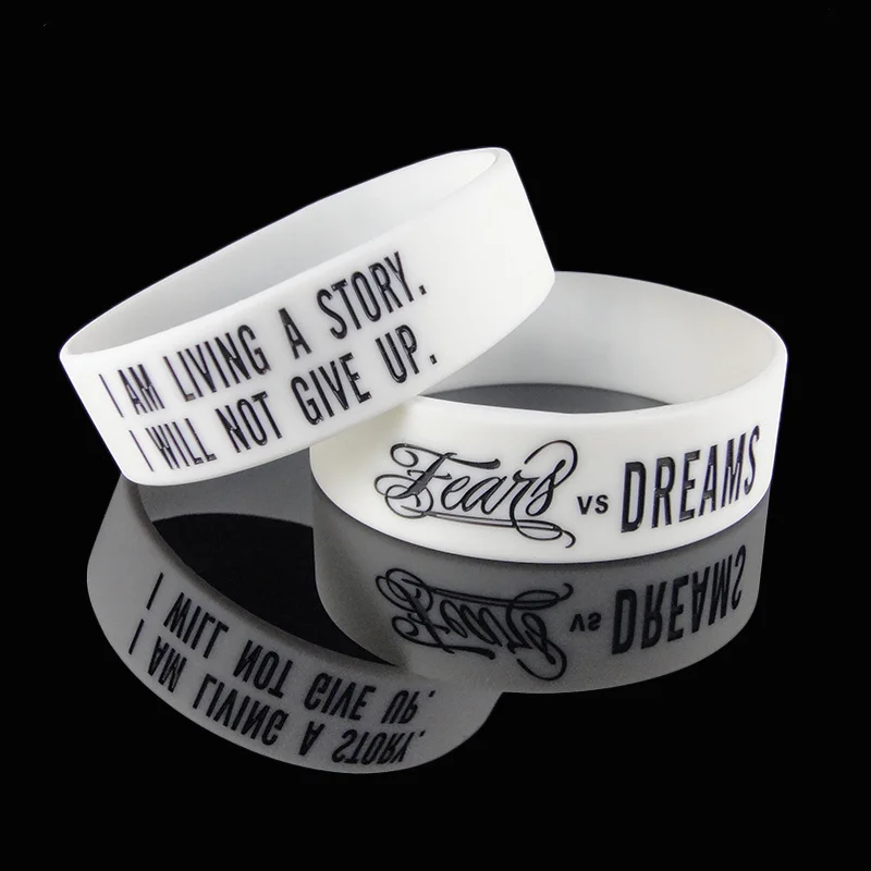 Manufacturer Professional Custom Sport Wristband Armband Pantone Printing Thick Solid Silicon Bracelet With Engraved Logo