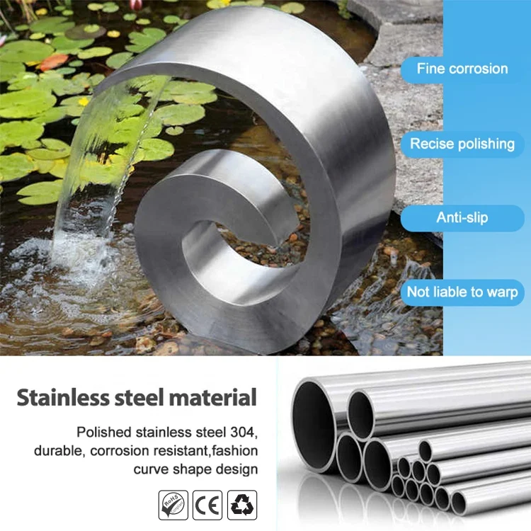 New Style Outdoor Stainless Steel Waterfalls Ornaments Swimming Pool Garden Fountain Waterfalls Spa Shower