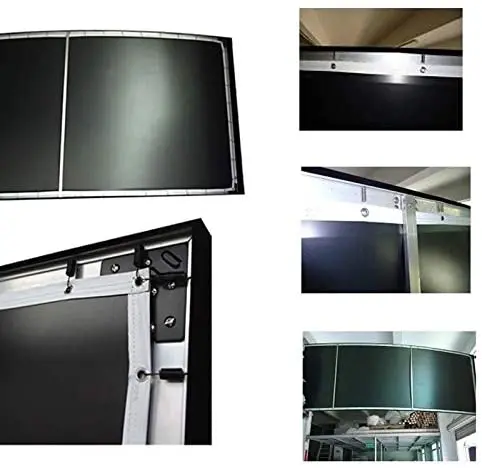 80 100 120 Inch Long Throw Projector Screen 3D silver soft  Fixed Frame Projection Screen Style For Home Theatre Or Cinema