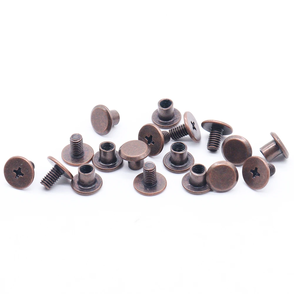 Custom Made Binding Post Brass For Leatherstainless Steel Machine Chicago Tapping Screw Chicago Screw Custom Golden