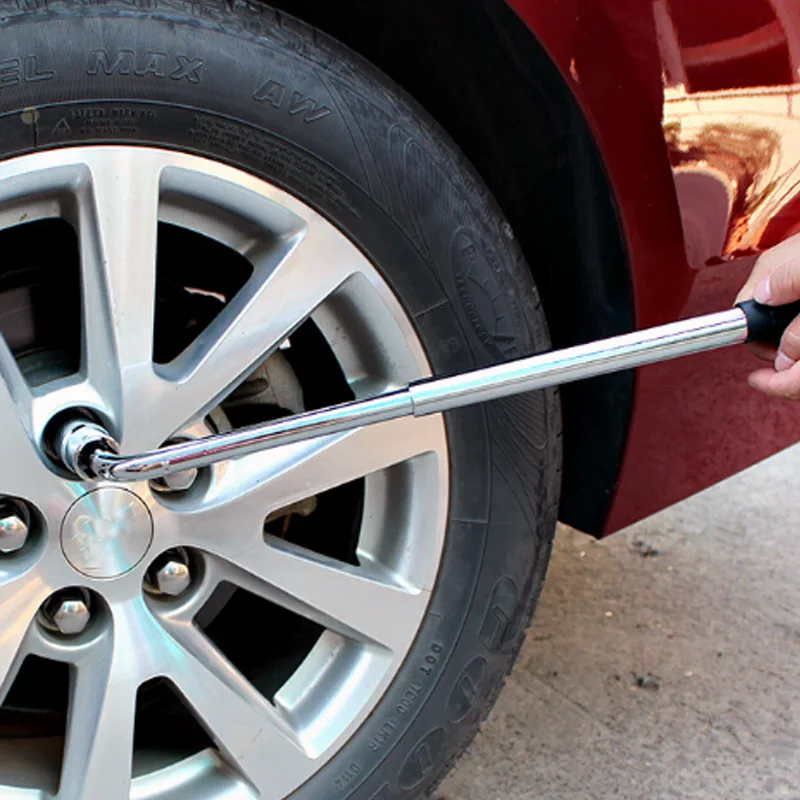 Custom Logo Extendable Wheel Tyre Lug Wrench Car Tire Nuts Fastener and Remover Telescoping Wheel Repair Tool