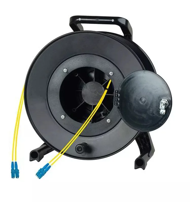 220v power 15m 20m 30m 40m black retractable deployable fiber cable reel