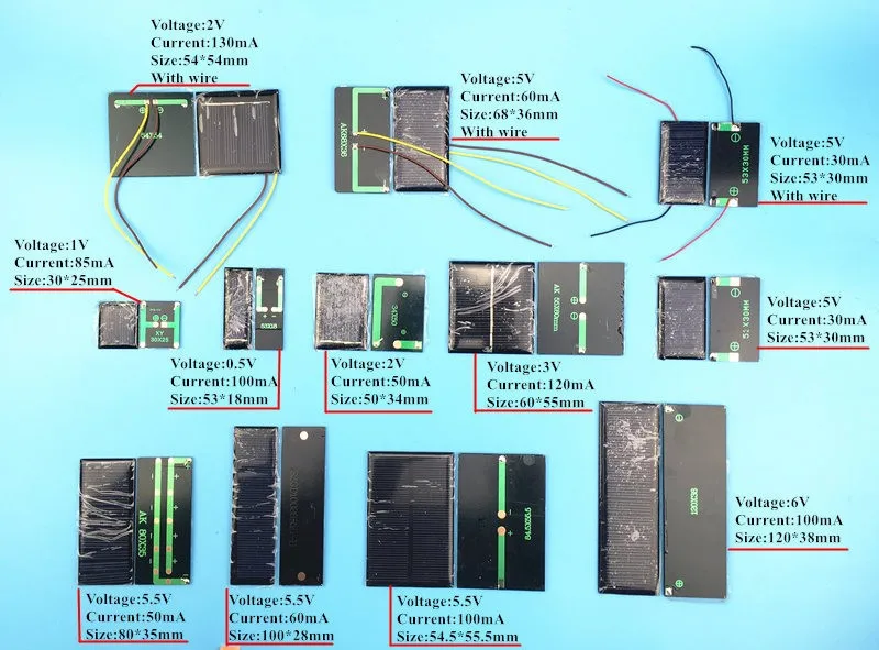 Solar Panel4 V 5.5V 5V 6V 7V 10V 12V Mono/Polycrystalline Solar Panel Battery Module Epoxy Board PET Power Generation Board