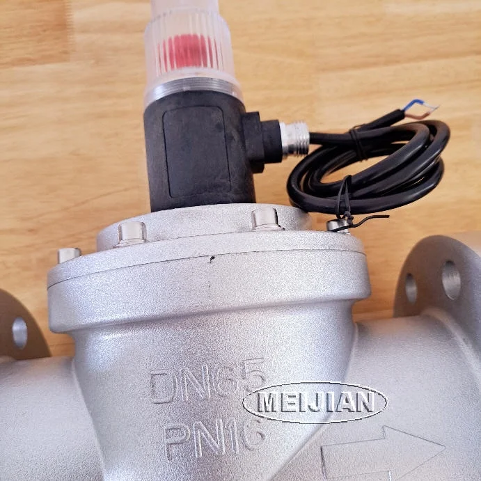 Industry/gas station/restaurant/commercial area flange DN65 gas solenoid valve for fire fighting alarm system 24V/220V