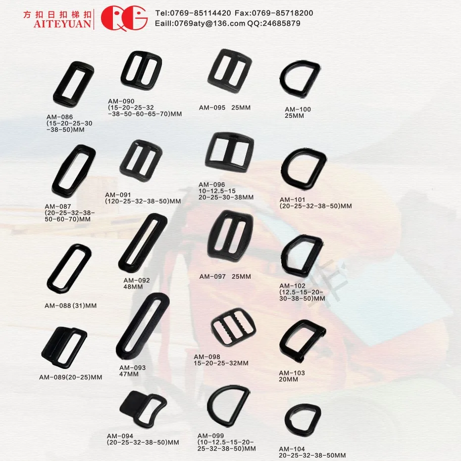 Plastic Tri-glide buckle for belt backpack 38MM black Environmental protection button adjustable webbing Triglides Slider