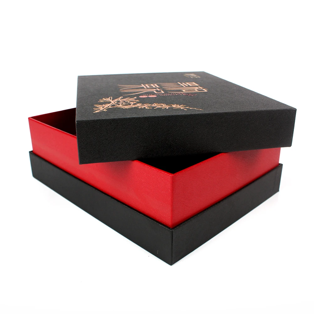 Black Color Rigid Hard Paper Gift Box Luxury Printing Raphe Box