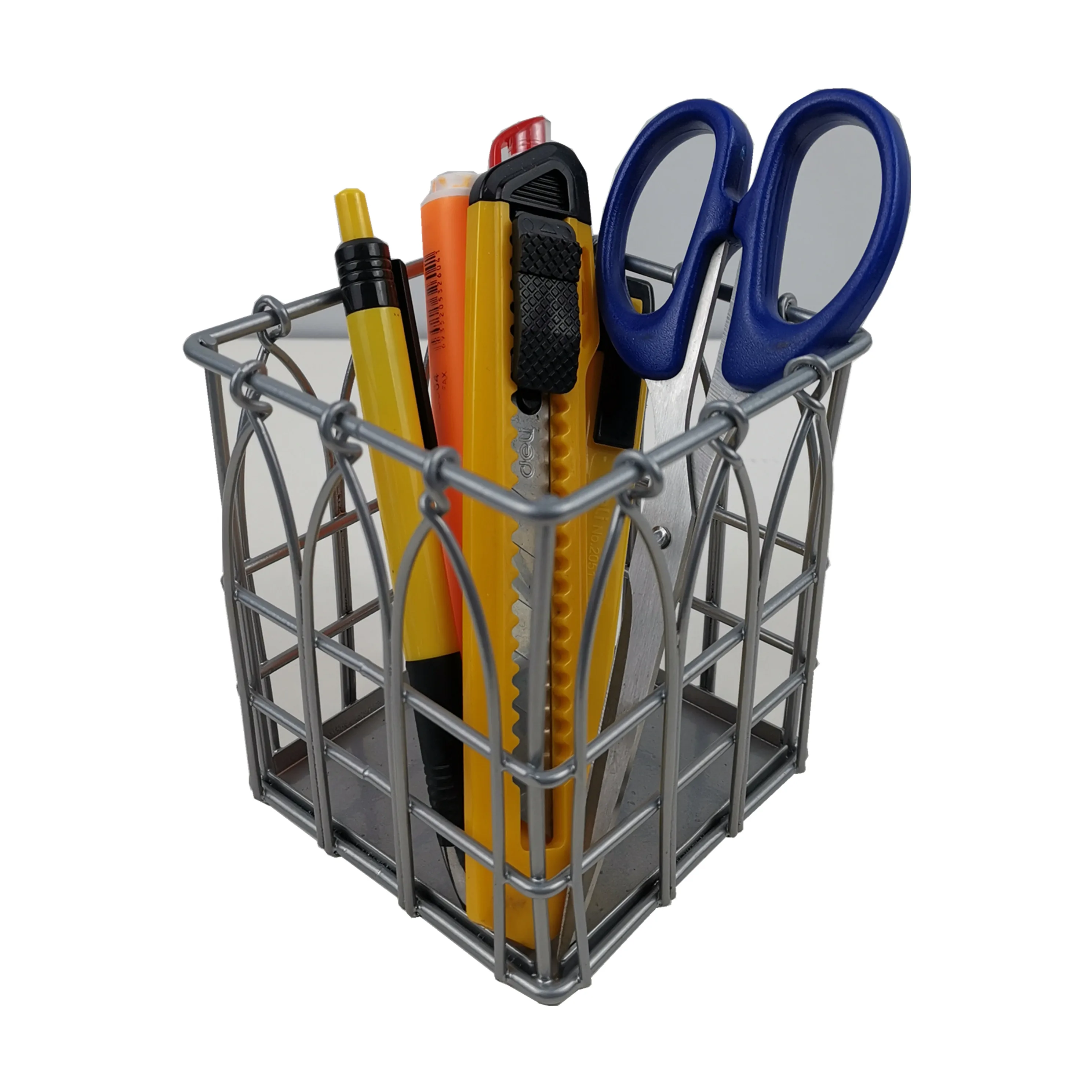 Student Multifunctional Stationery Metal Pen Holders Desktop organizer Metal Mesh Pencil Holder