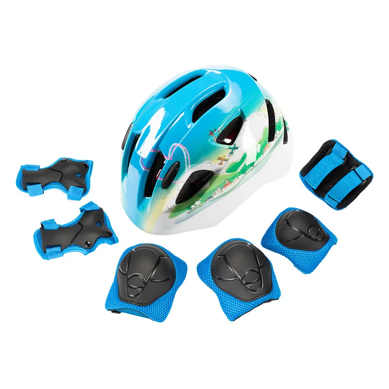 Kids Adjustable Helmet Boys Girls Sports Protective Gear Set Knee Elbow Wrist Pads for Skateboard Bicycle Helmet