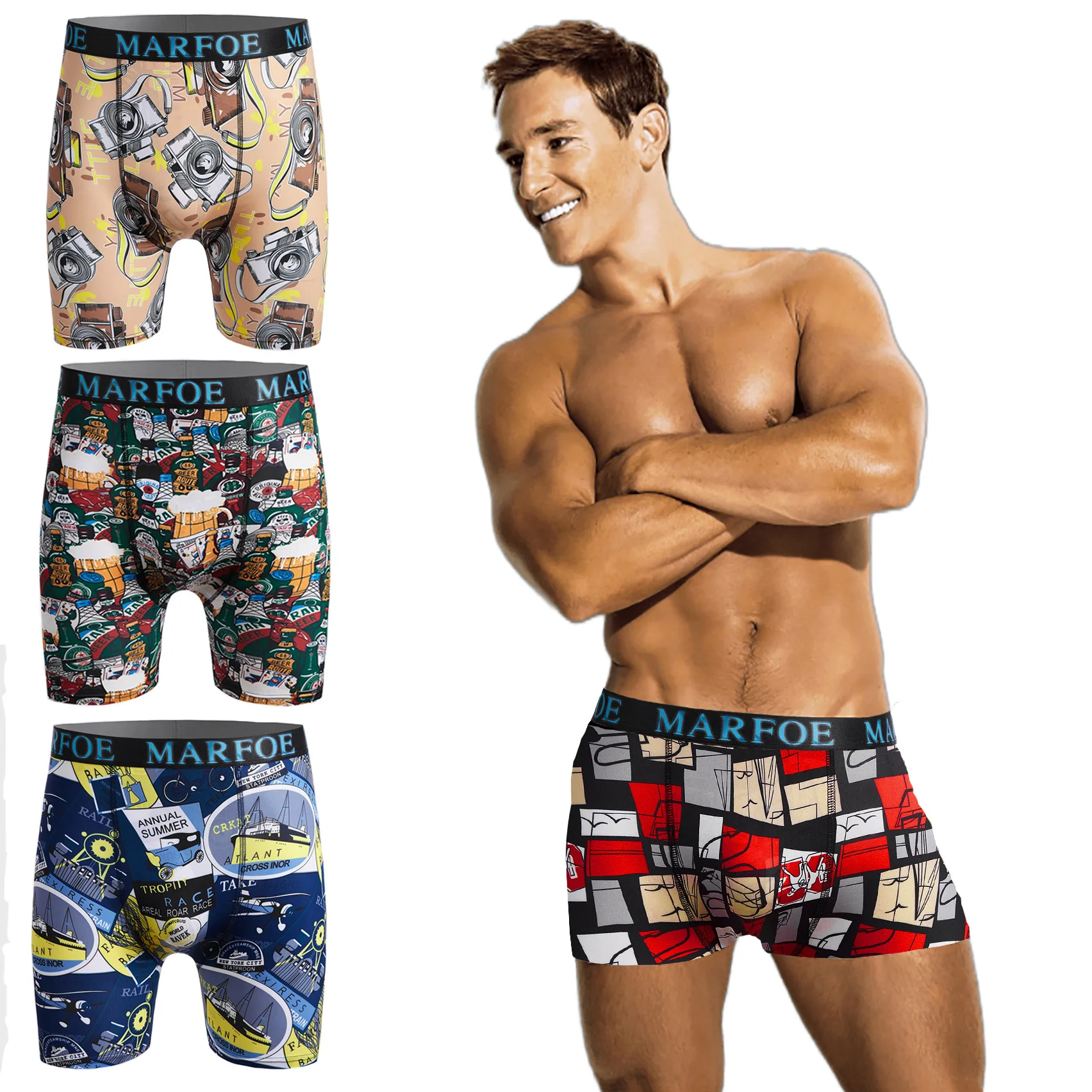 New arrival Custom Logo High quality sublimation swimwear men compression shorts beach shorts