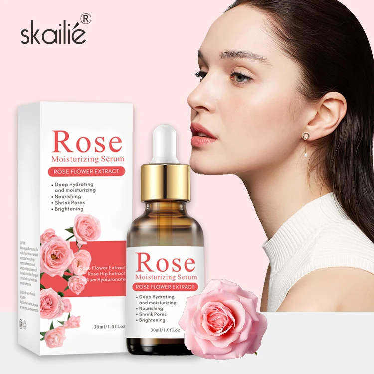 Private Label Rose Extract Serum Deeply Hydrating Anti Aging Serum Brightening Moisturizing Face Serum