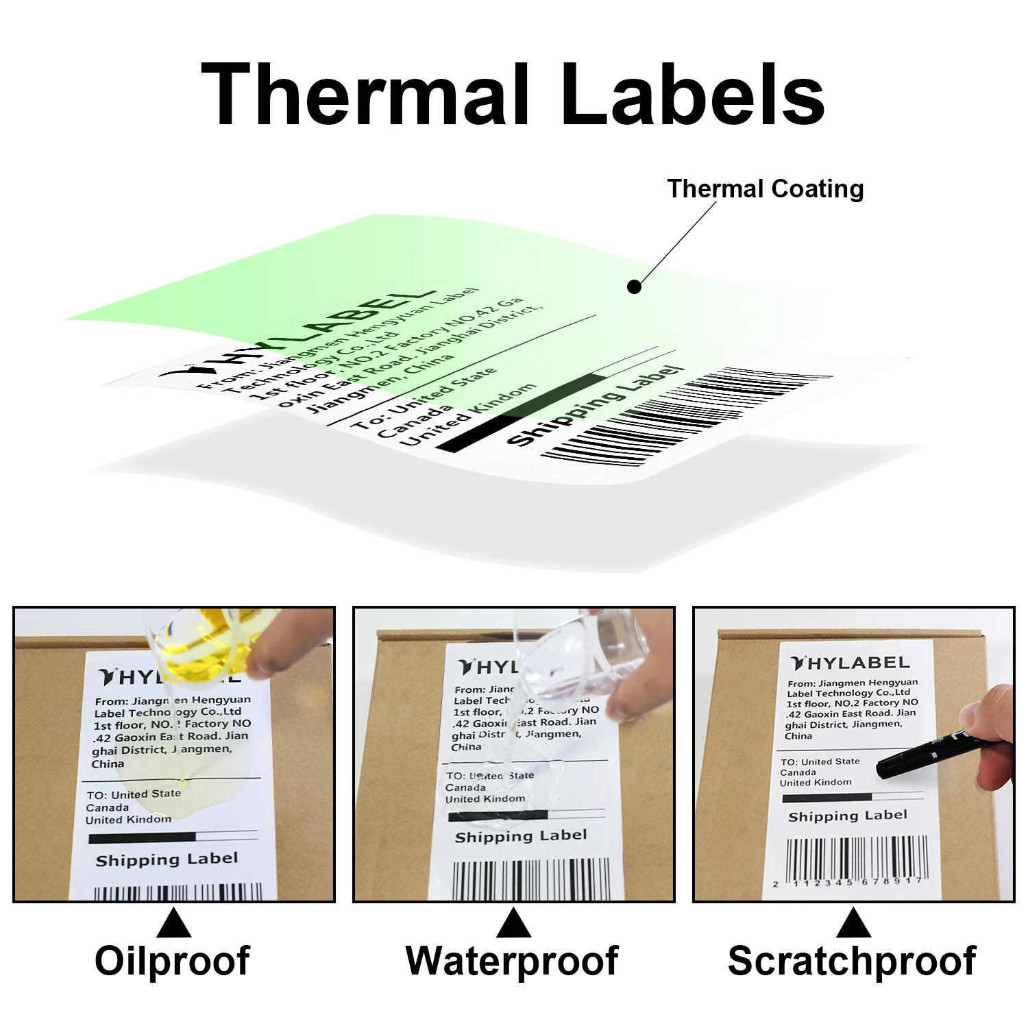 Direct Thermal Label 100x100 350pcs Thermal Sticker Self Adhesive Paper Waybill Sticker 100mmx100mm Shipping Label