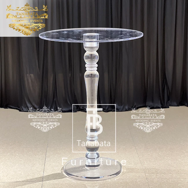 Transparent Round High Acrylic Bar Table Furniture For Wedding Party
