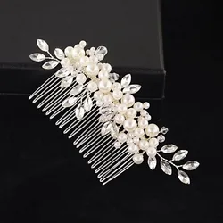 Handmade elegant wedding hair accessories bridal hair comb made by pearls and crystals BP-13