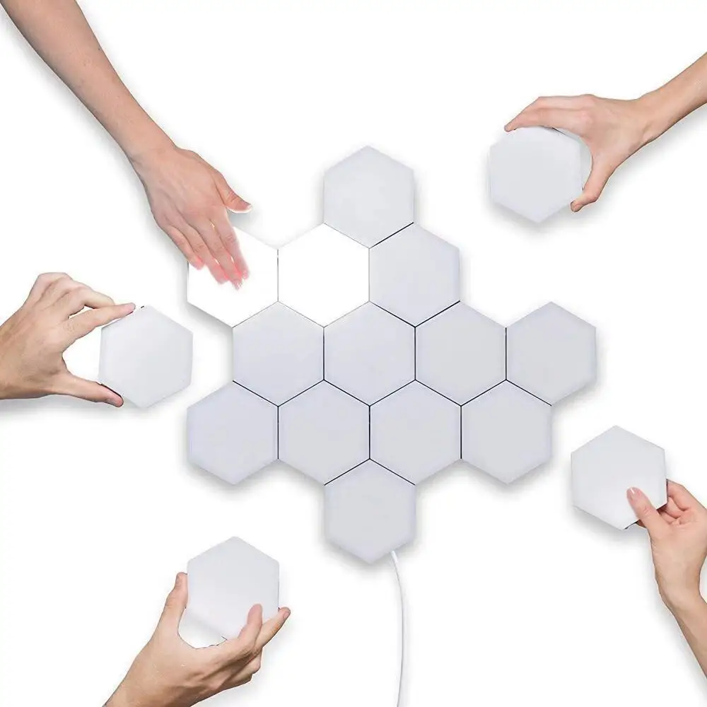 
Hexagonal DIY Night Light Smart Touch Sensitive Decoration Light LED Wall Lamp for bedromm Dinning room 