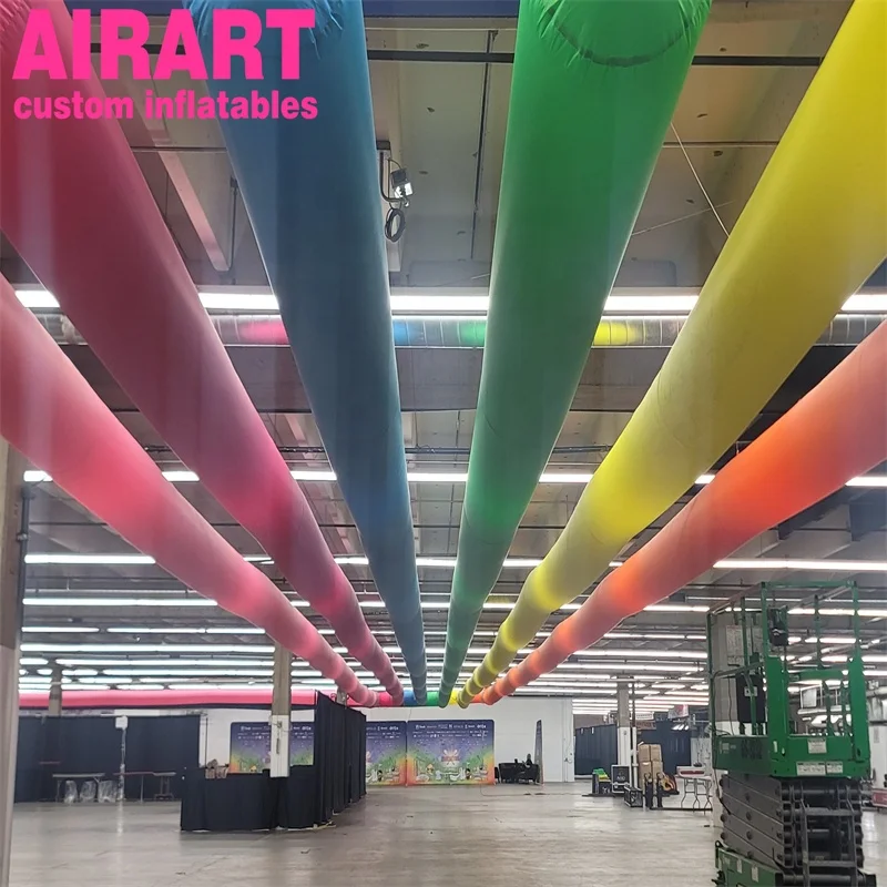 Indoor Space Decorative Inflatable Color Pipe For Hanging
