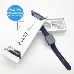 2022 Hot Selling 1.75 inch  Smartwatch Blood Pressure Heart Rate Monitor IP68 Water Proof Smart Watch PZX Model W27 Pro