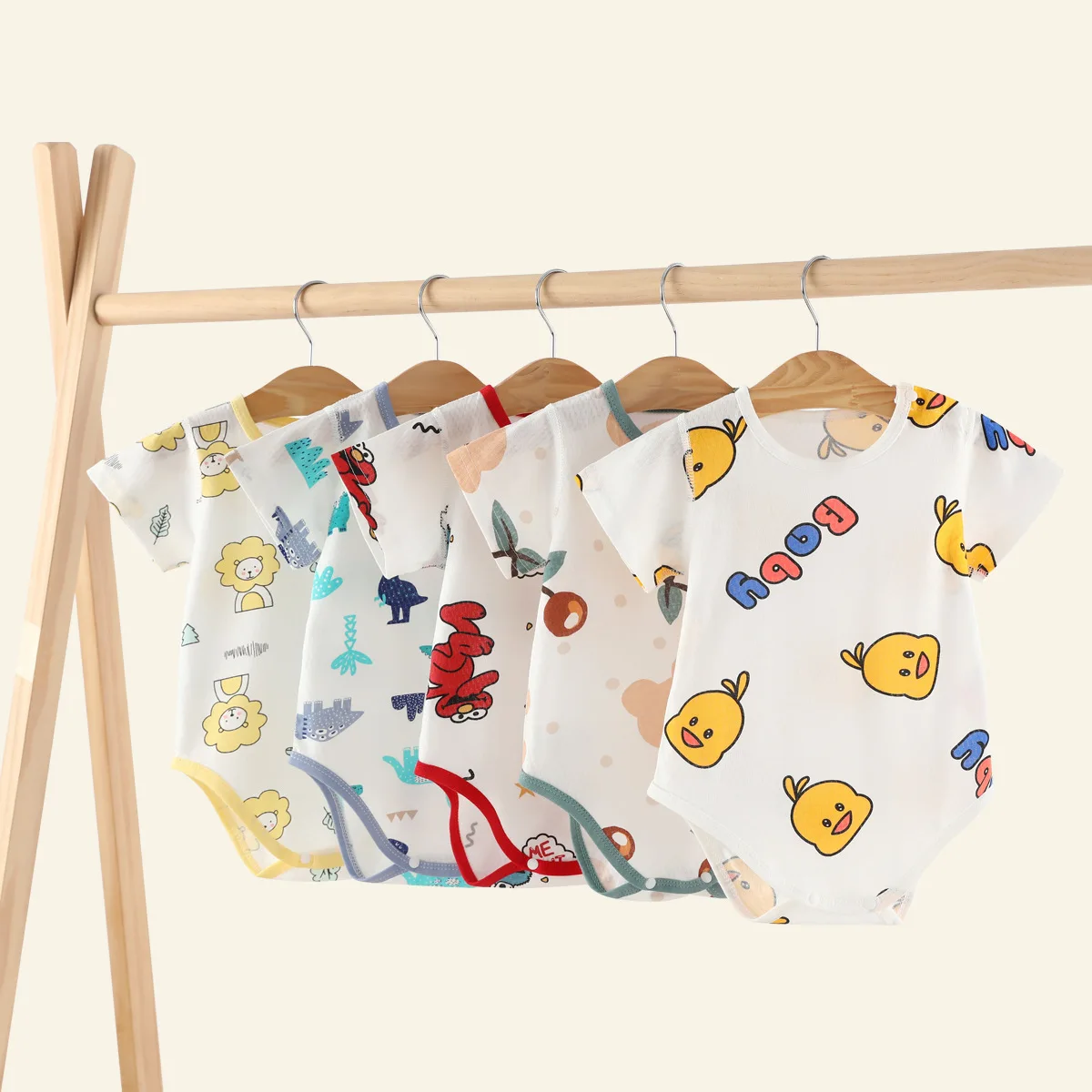 Baby Boys Girls Ribbed rompers Jumpsuit Summer Babies Soft Cotton Solid Color Front Button Short Sleeve One piece