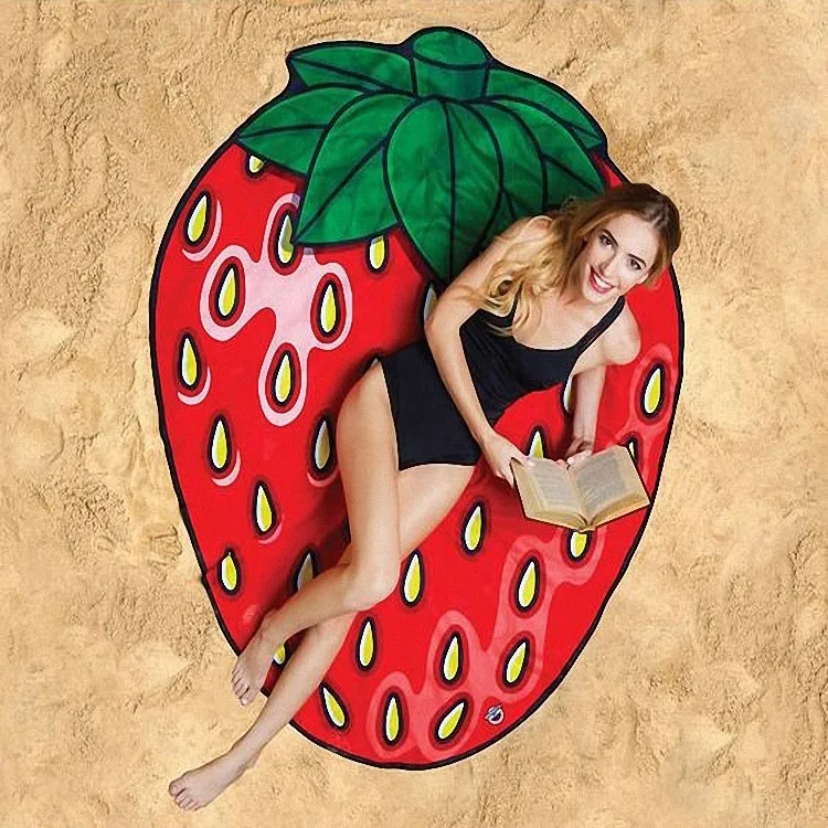 Custom Design Pizza Blanket Printed Mandala Large Microfiber Beach Towel Sand Free Superdry Round Beach Towels With Tassel