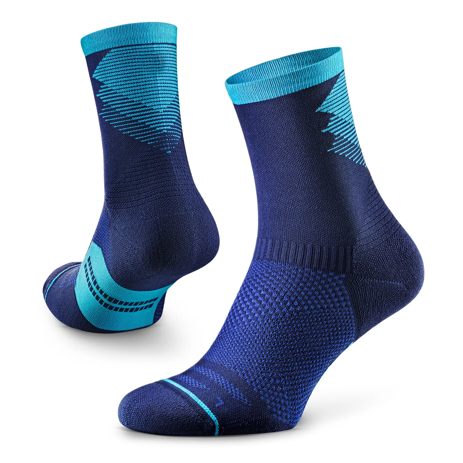 THETA Custom Logo Anti Blister Performance Cushioning Nylon Comfort Mid Crew Sport Running Socks