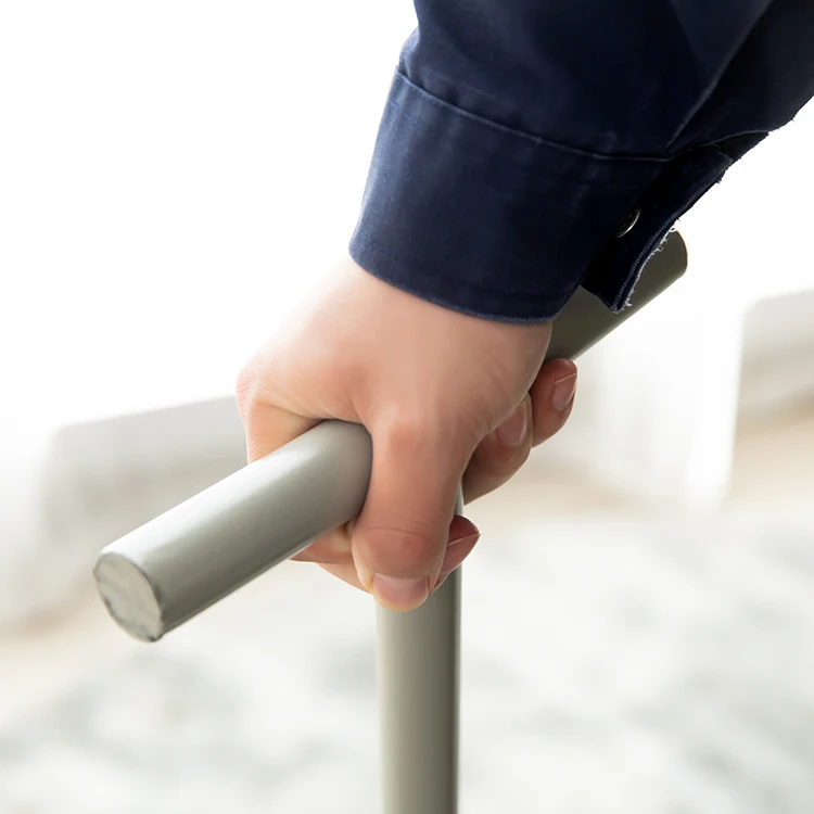 
Elderly Aid Standing Assist Portable Metal Walking Stick With Storage Handbag 