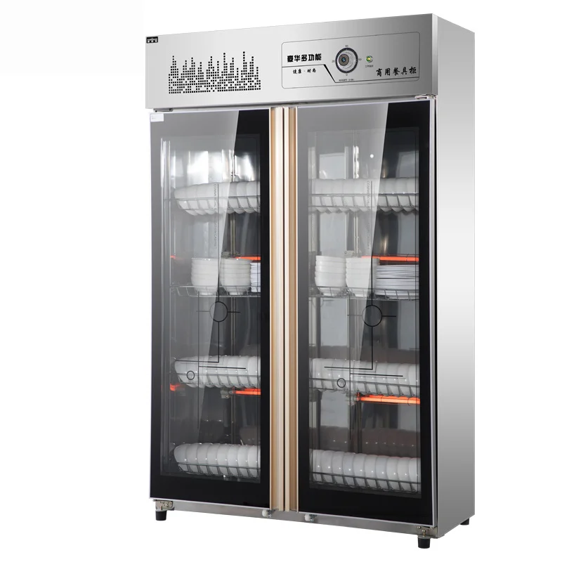 Вертикальные дезинфицирующие шкафы большой емкости, высокотемпературный стерилизатор из нержавеющей стали для отелей, ресторанов