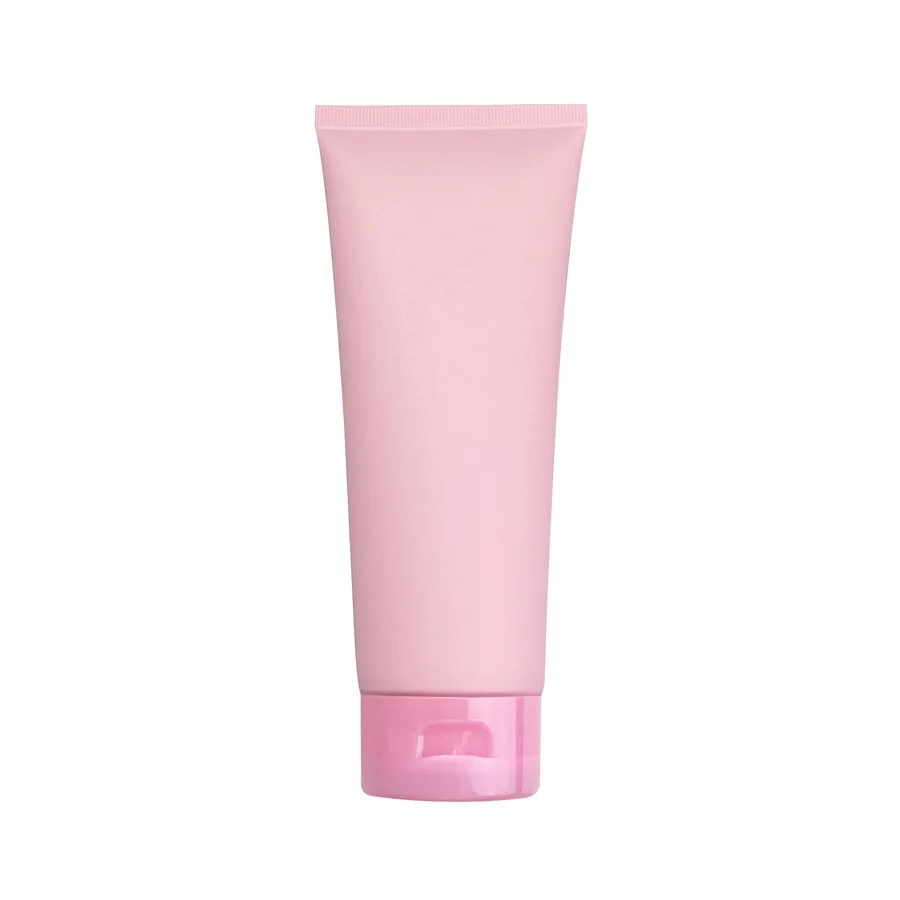 200g empty soft matte pink squeeze cosmetic tube 200ml pink flip top cap hand cream tube