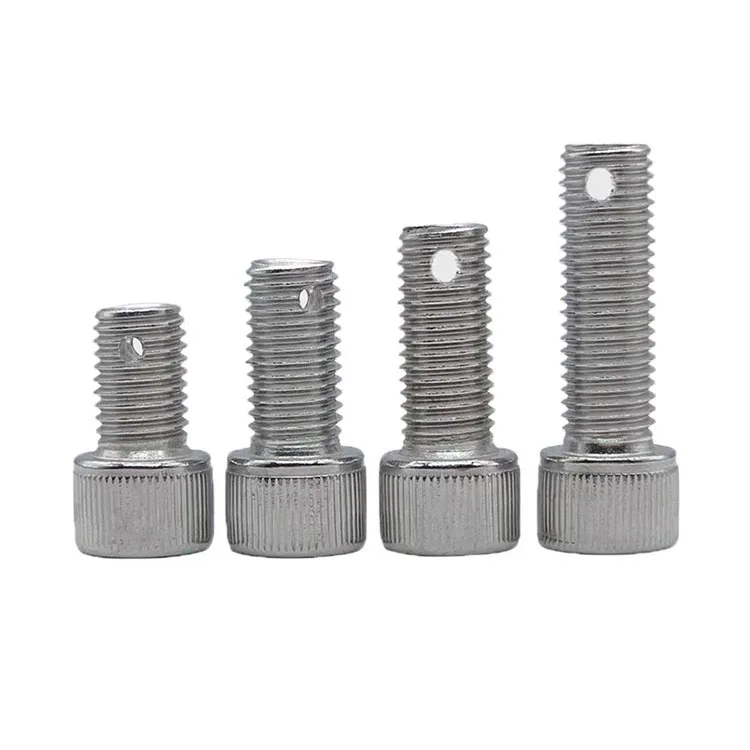 Factory custom stainless steel 304 socket cap head machine screw bolt punching holes at the tail end