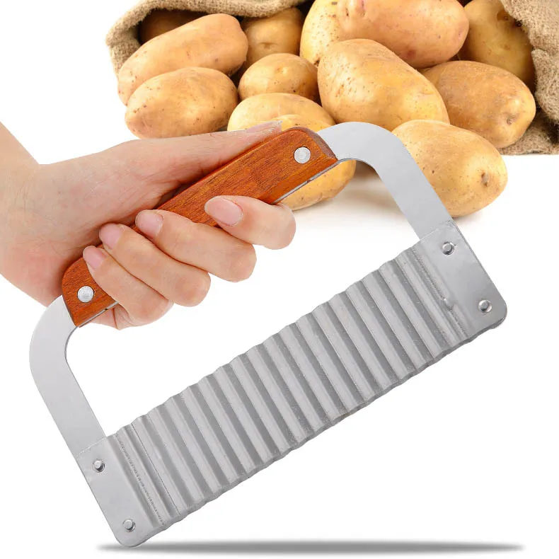Kitchen Accessories tools Stainless Steel Potato Wave Slicer Corrugated Knife Fancy Chip Cutter Potato Slices Cutter