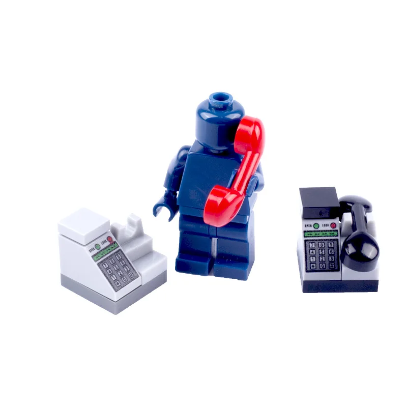 MOC colorful city field mini figures accessories telephone furniture building blocks toys compatible with legoinglys