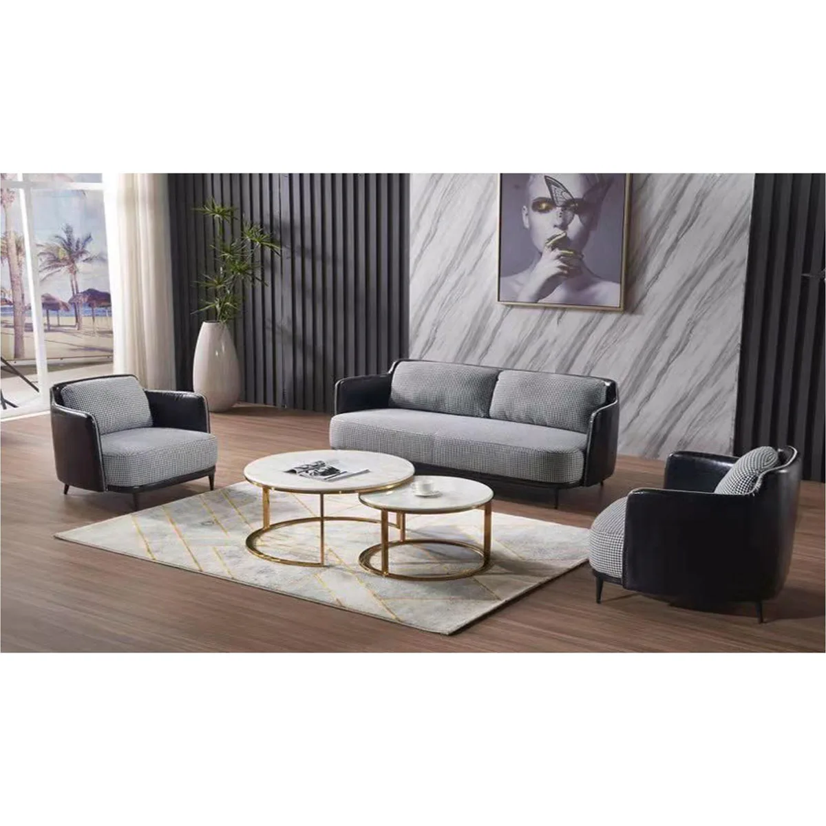 Hot selling Sectional Sofa Set Curved shaped Designs Modern For Living Room Furniture