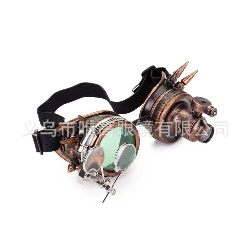 Spot European and American Halloween steampunk magnifying glass with LED light goggles Model clothing cosplay
