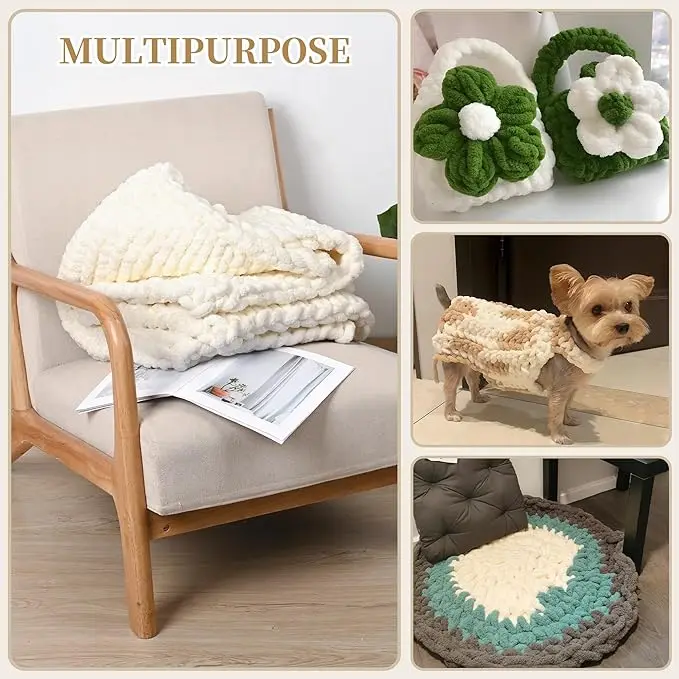 Home decor giant yarn 100%polyester 240gram/roll 25meters for handmade blanket