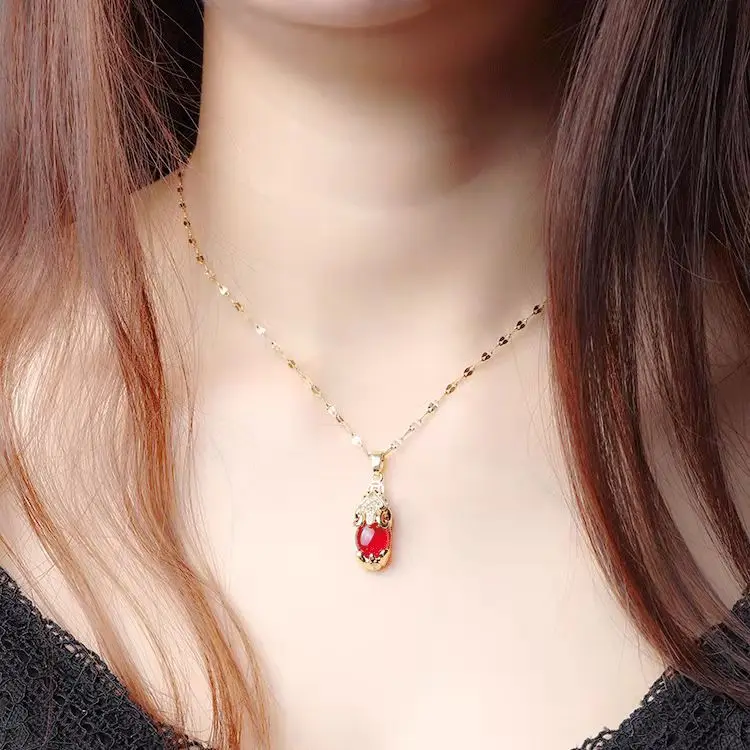 Ornament Clavicle Chain Lucky Purse 18K Rose Gold Pendant ShinZue Same Style on Quaishou Zircon-Laid Necklace Female