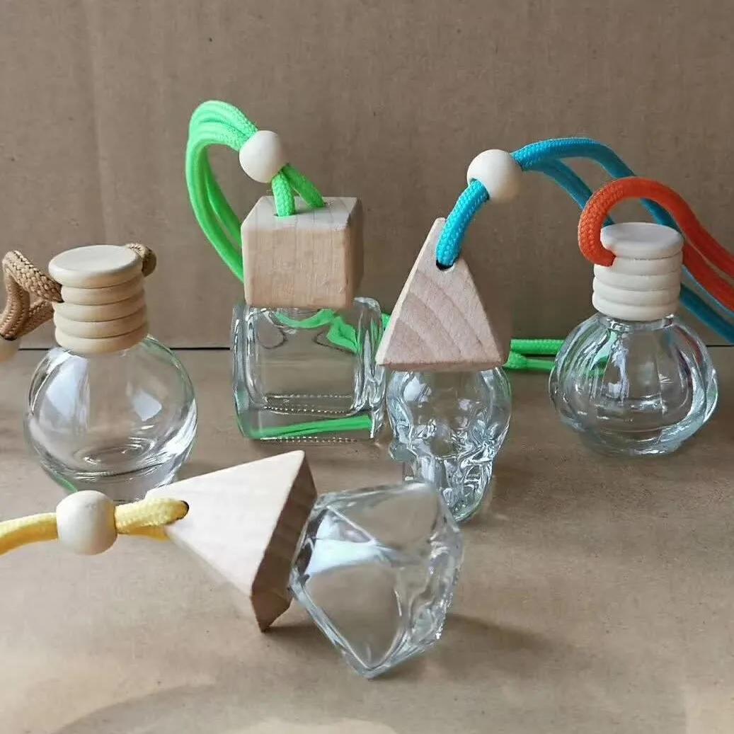 Mini Hanging Glass Aroma Bottle with Rope Lanyard Car air Freshener Diffuser