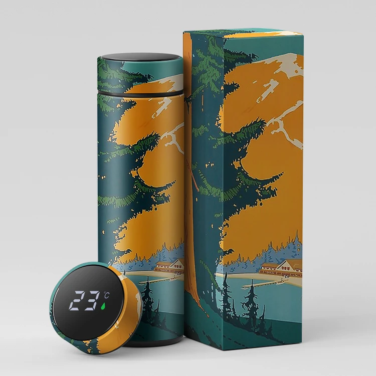 Ailingalaxy smart light water bottle hot and cold reminder custom logo thermos