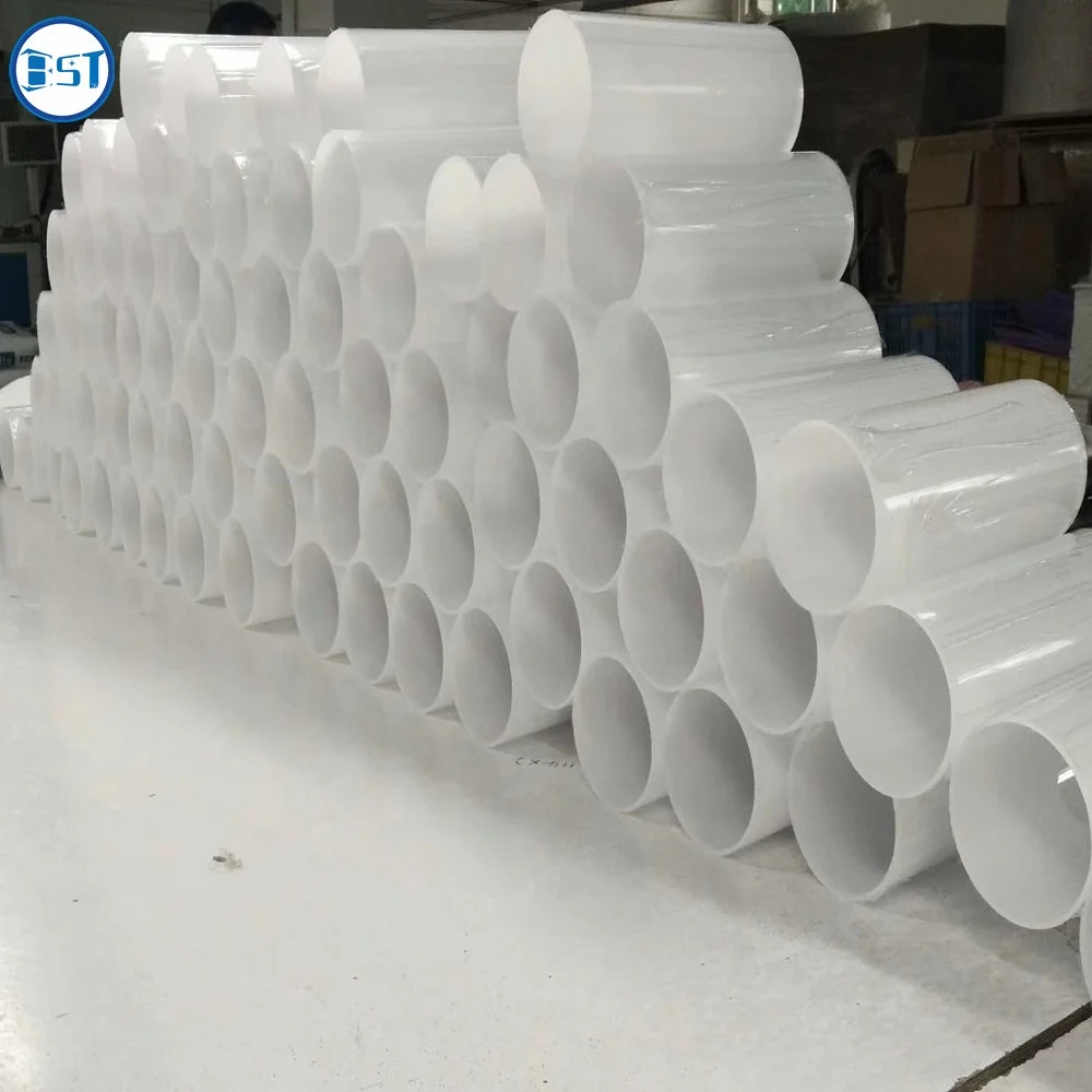 Factory Custom extrusion milky Polycarbonate diffuser opal PC/PMMA Acrylic tubes for led lamp