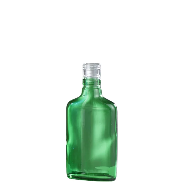 Free Sample Manufacturer New Design Green Glass Flask Bottles for Juice Wine Milk Oil Sauce Soda Aromatherapy
