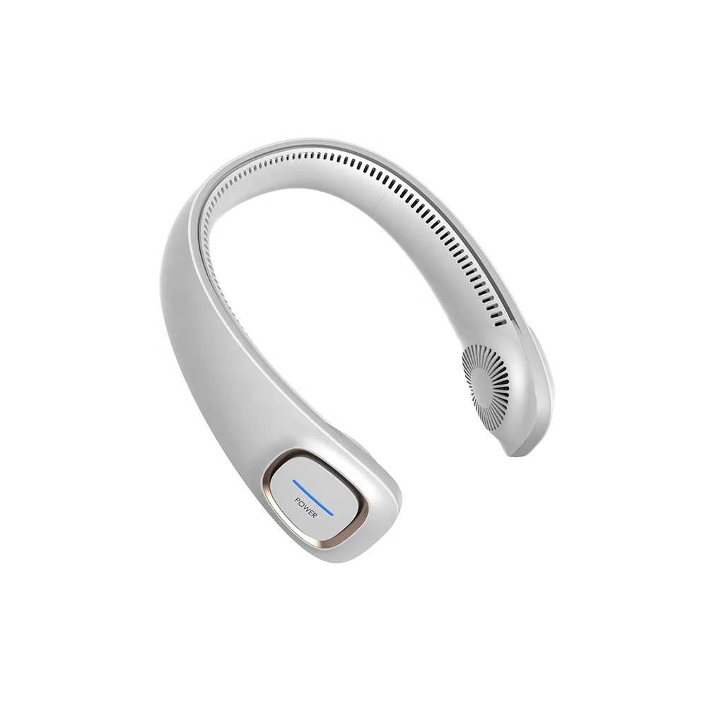 2022 new arrival 3 level wind speed Japan Korean summer hot selling hand free 360 degree battery rechargeable personal neck fan