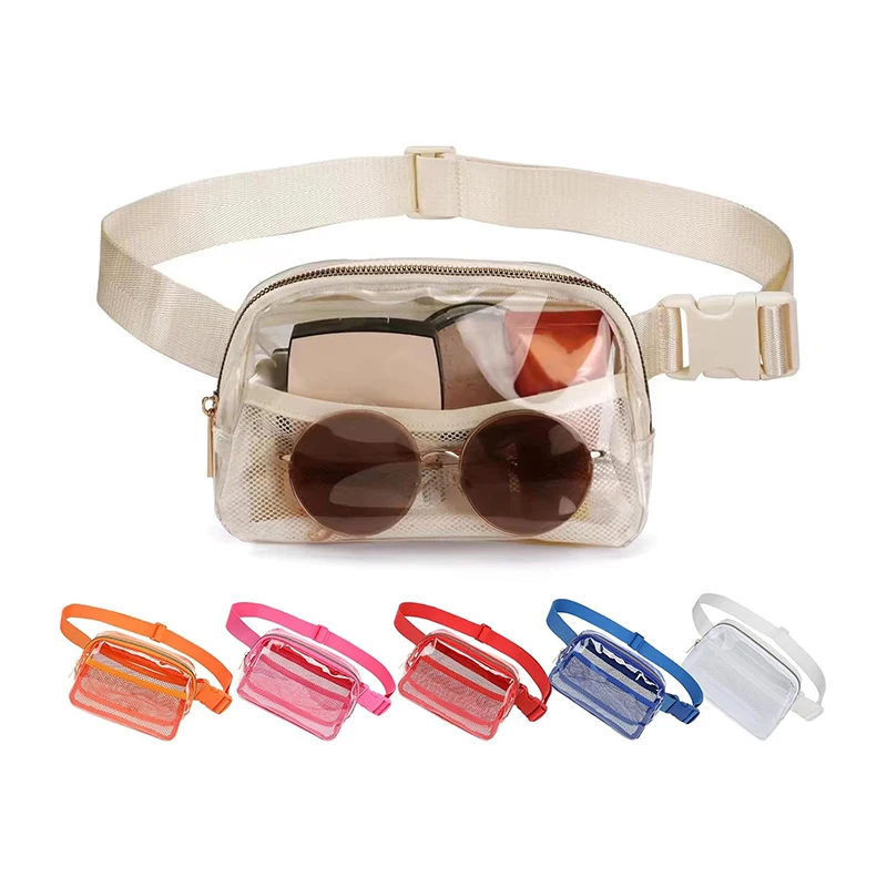 Custom Logo Eco Waterproof Sport Running Tpu Transparente Clear Belt Phone Pocket Fanny Pack Crossbody Lulu Waist Bag Unisex